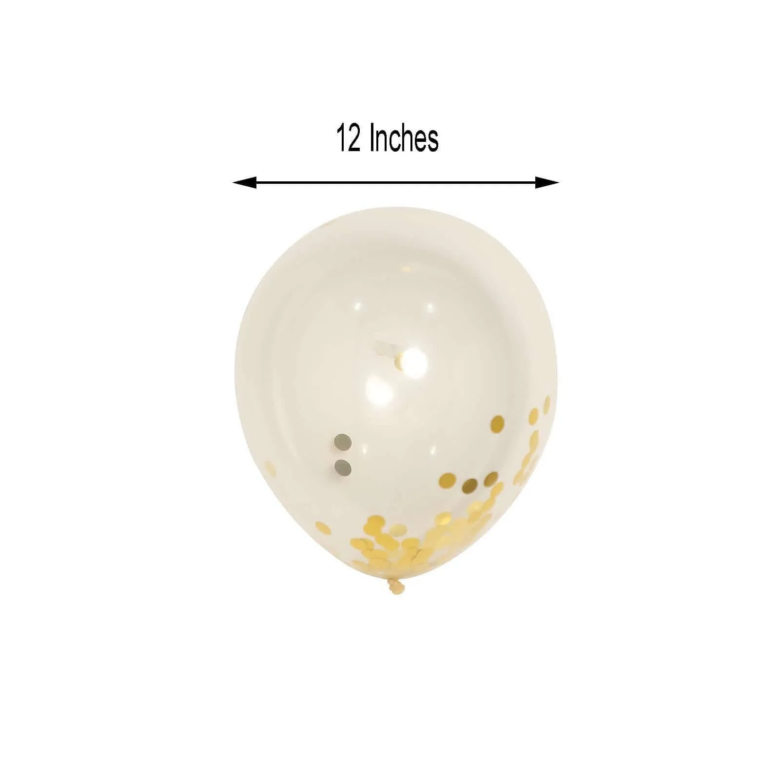 10 Pack 12" Clear Gold Confetti Filled Latex Helium or Air Balloons