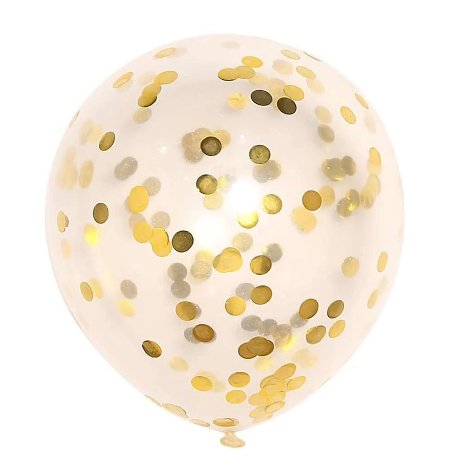 10 Pack 12" Clear Gold Confetti Filled Latex Helium or Air Balloons