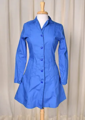 1940s Vintage Blue Medical Nurses Uniform Dress