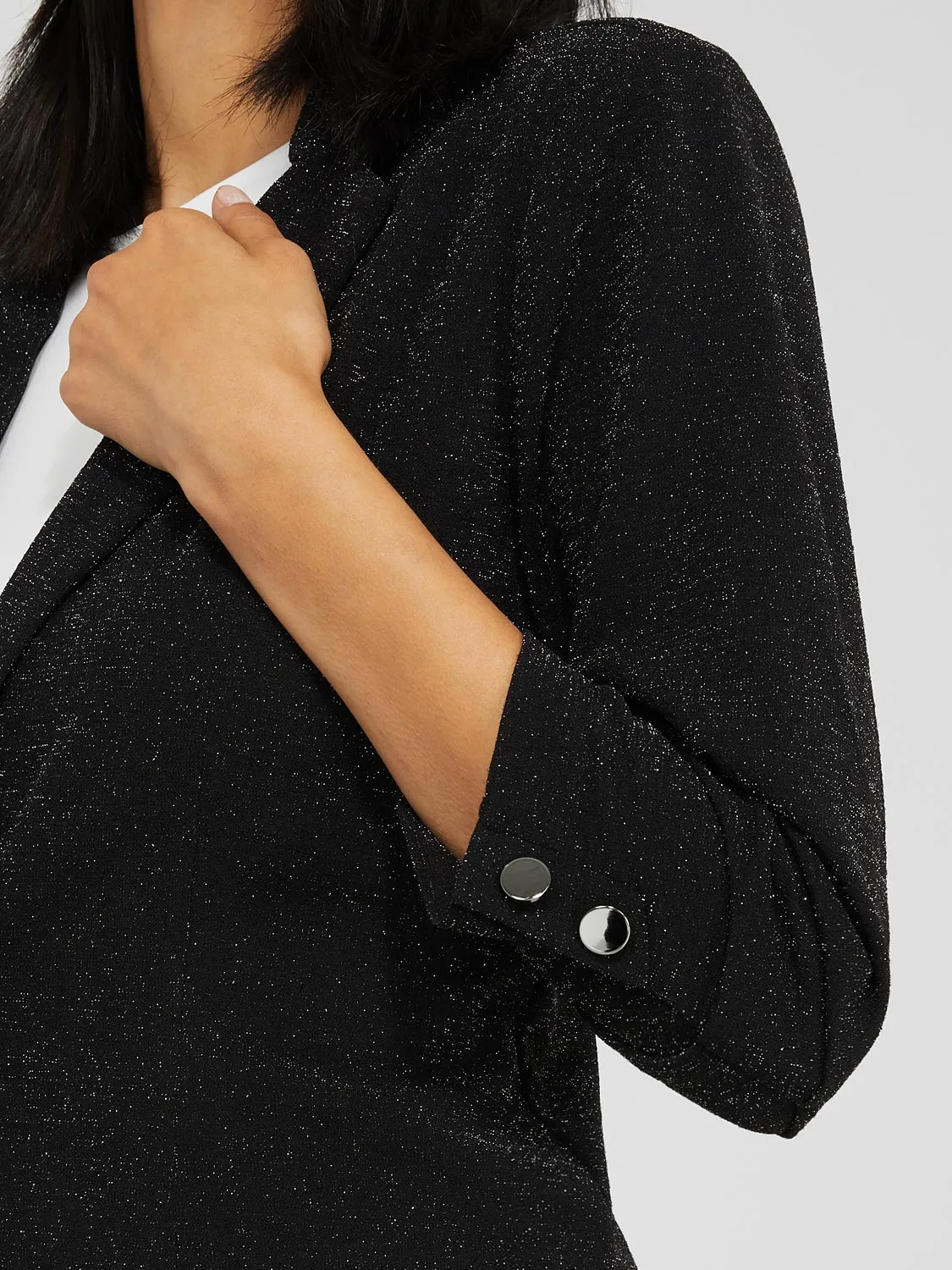 3/4 Sleeve Shimmer Blazer