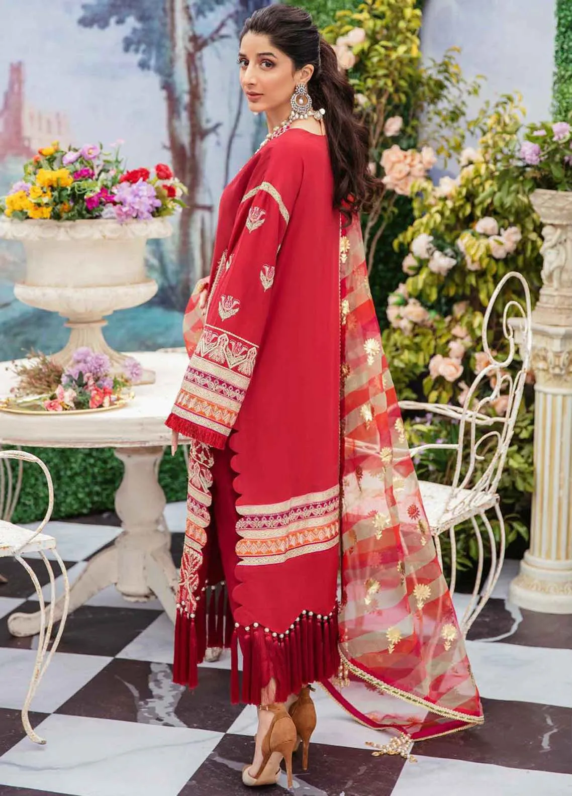 Afrozeh Embroidered Lawn Unstitched 3 Piece Suit - 03