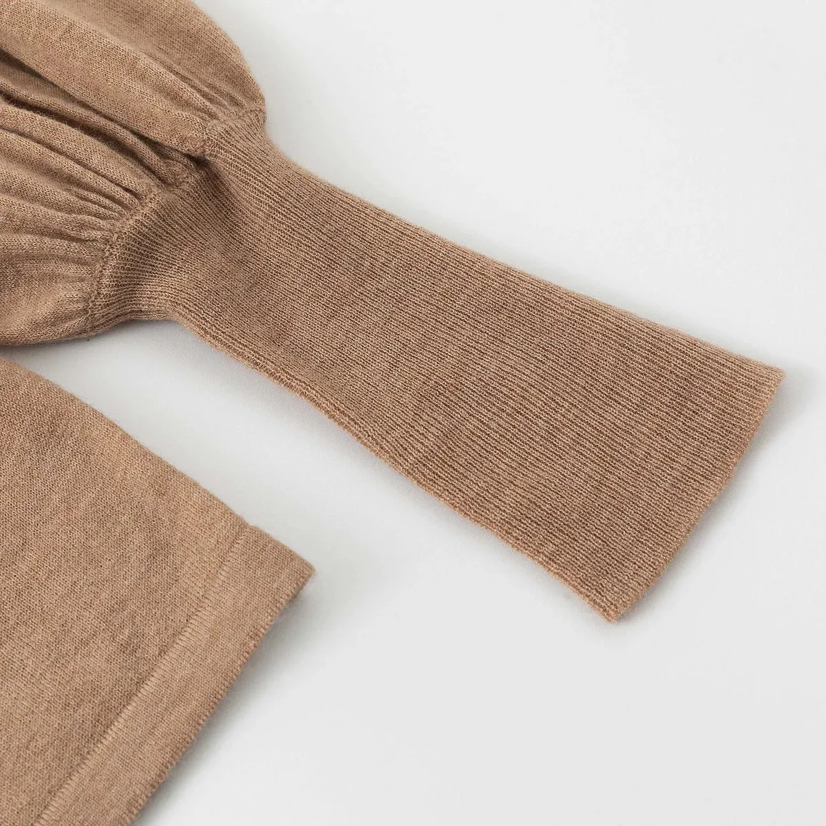 Aleger Cashmere Bell Sleeve Knit in Nutmeg