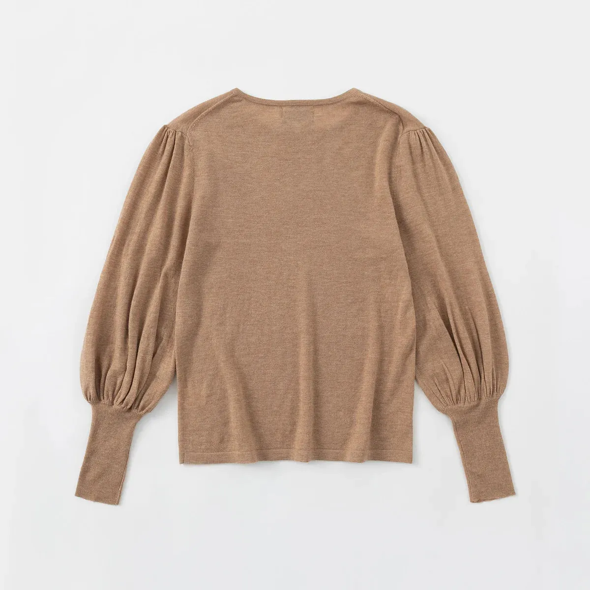 Aleger Cashmere Bell Sleeve Knit in Nutmeg