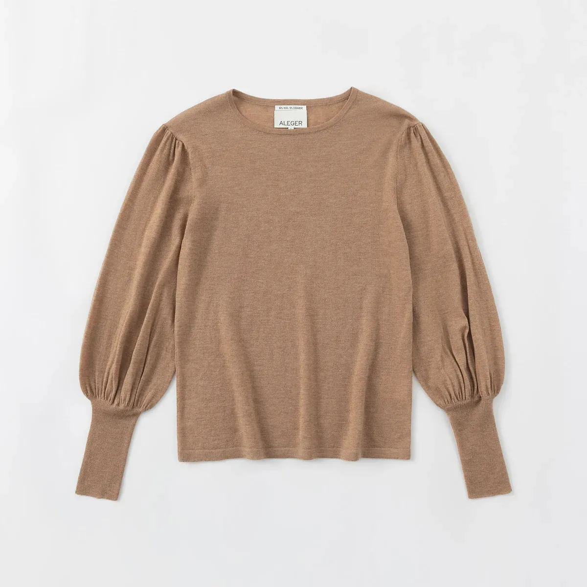 Aleger Cashmere Bell Sleeve Knit in Nutmeg