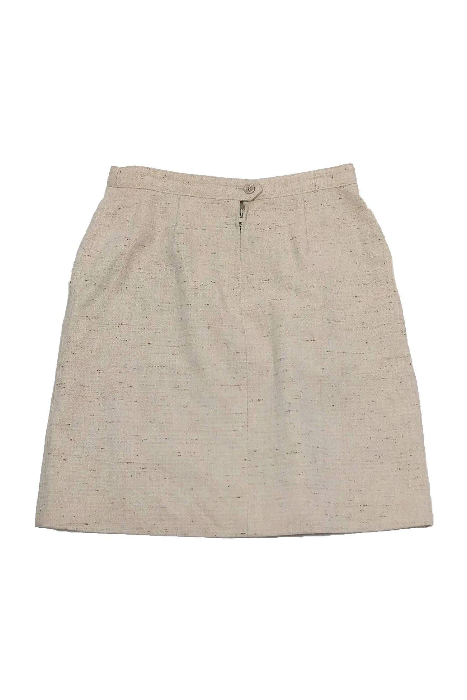 A.P.C. - Tweed Khaki Skirt w/ Pockets Sz 6