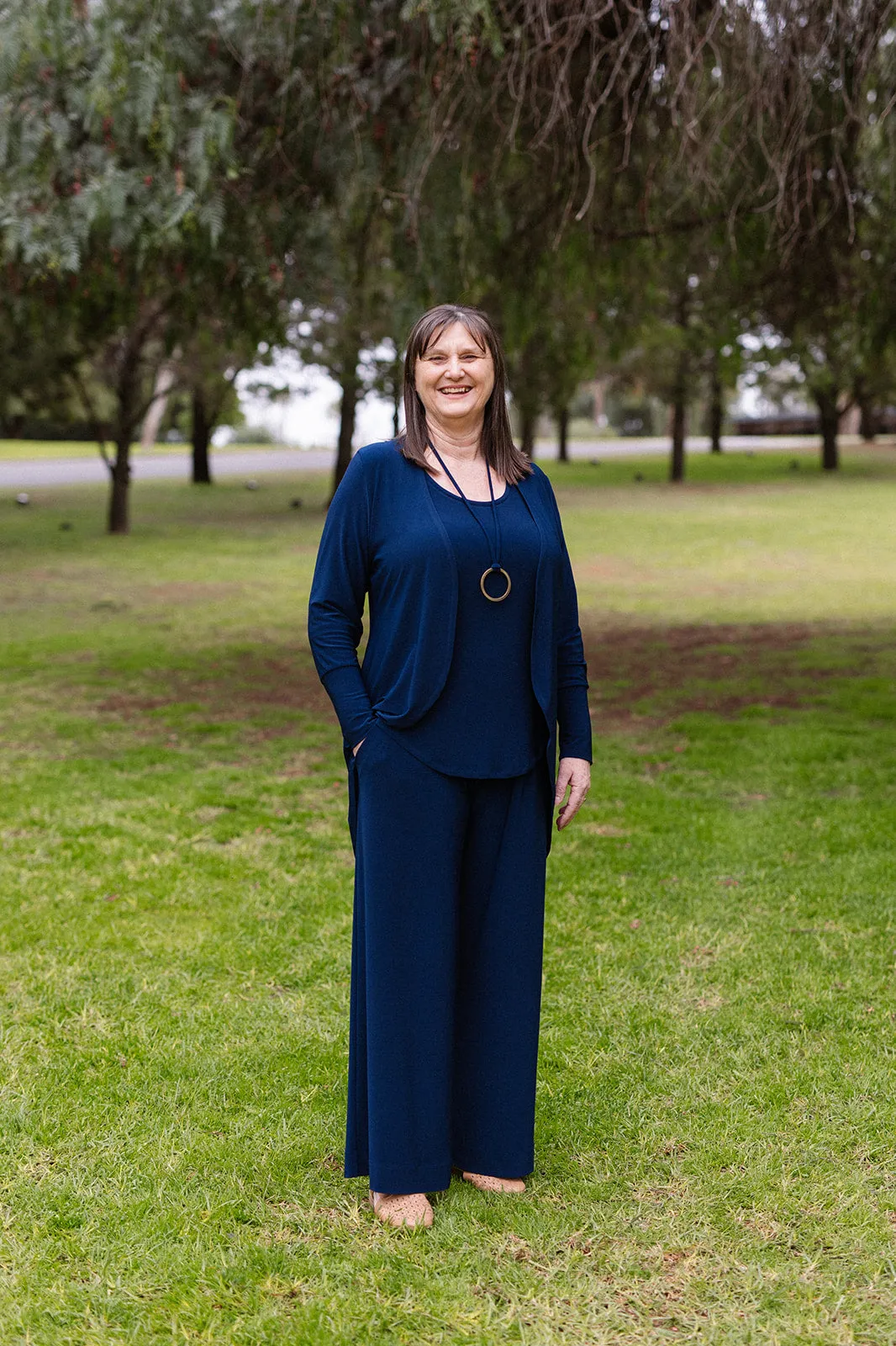 AQUILA Wide Leg Pant in Navy Allure