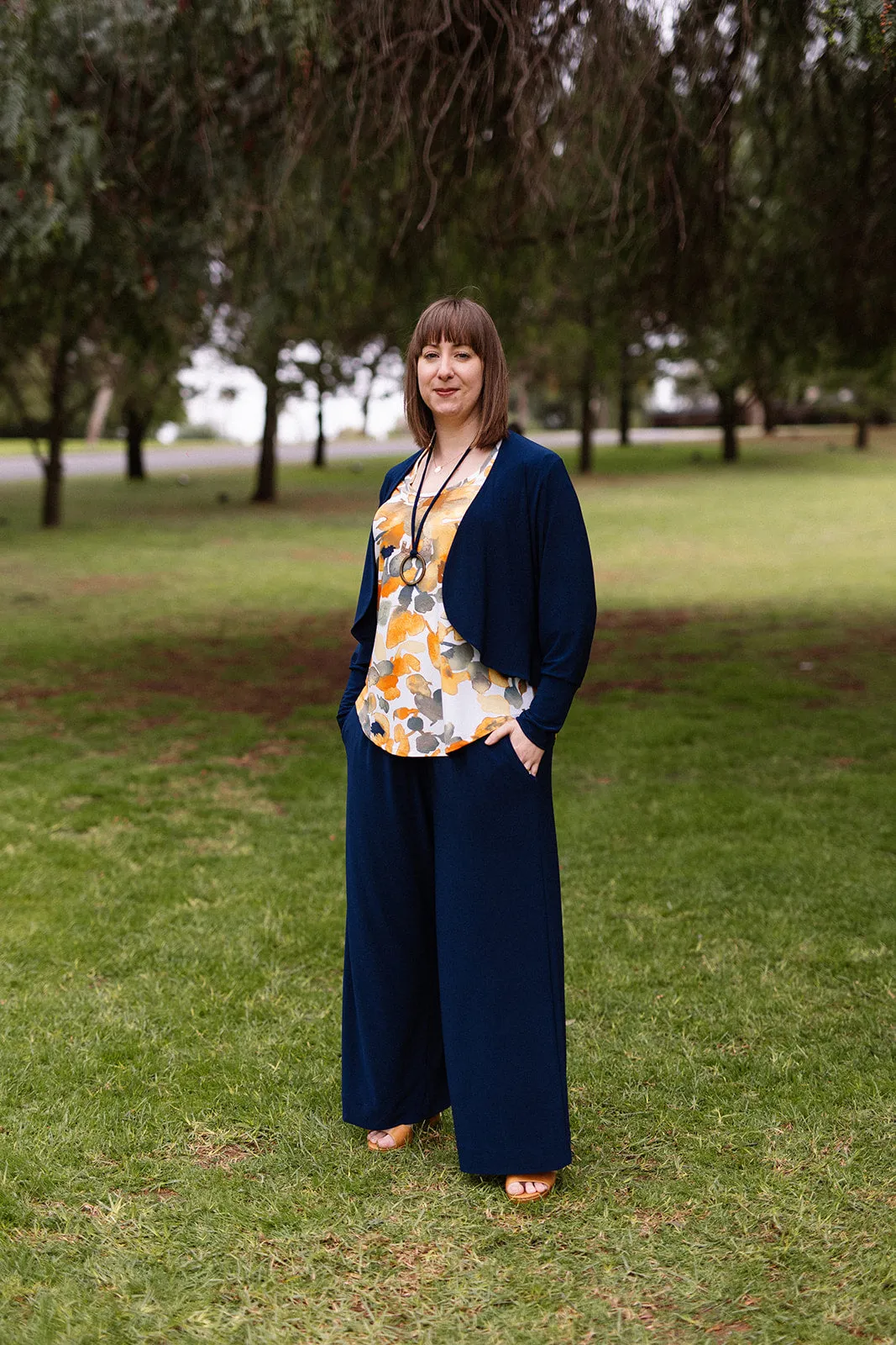 AQUILA Wide Leg Pant in Navy Allure