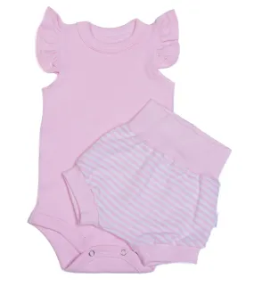 Baby frilled sleeve onesie set