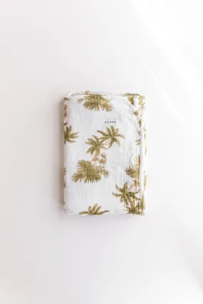 Baby Swaddle Blanket - Cotton Bubble - Vintage Palm Olive