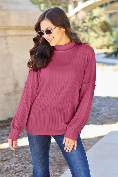 Back To Basics Mock Neck Knit Top