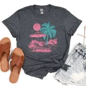 Beach Scene Shirt - dark gray heather