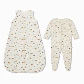 Bear Print Front Opening Bedtime Set 2.5 TOG