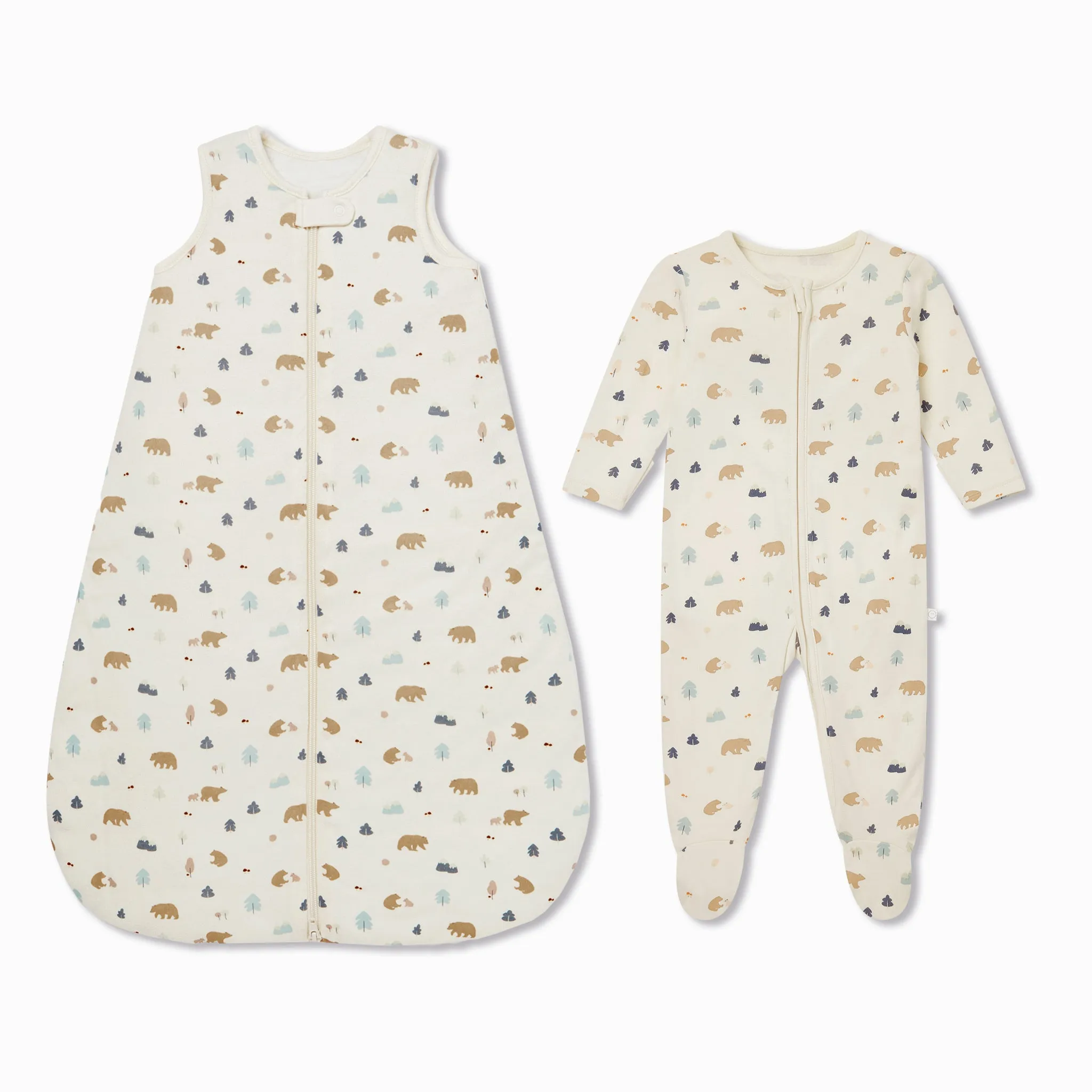 Bear Print Front Opening Bedtime Set 2.5 TOG