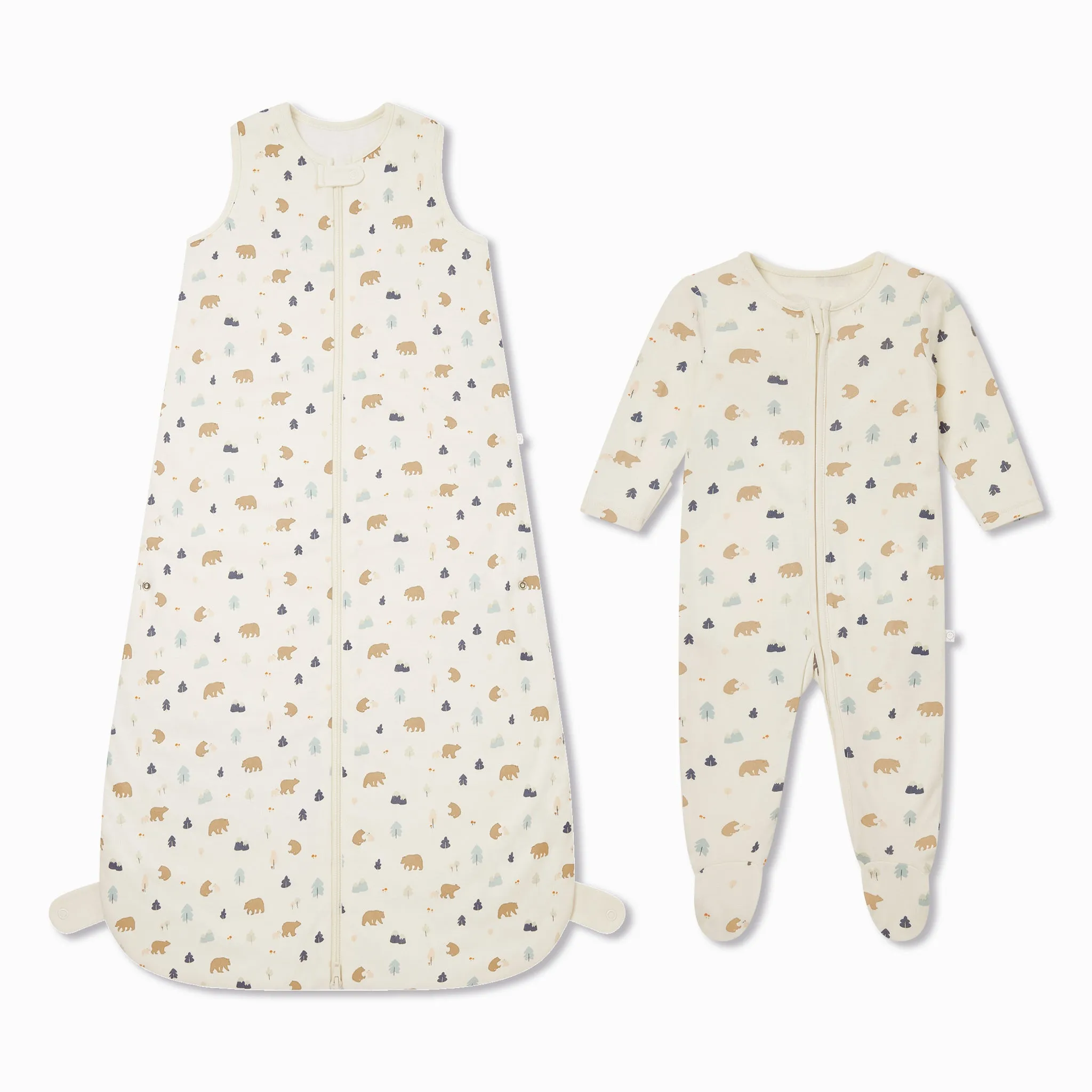 Bear Print Front Opening Bedtime Set 2.5 TOG