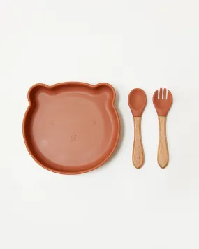 Bear Shaped Meal Set   Cutlery - terra cotta