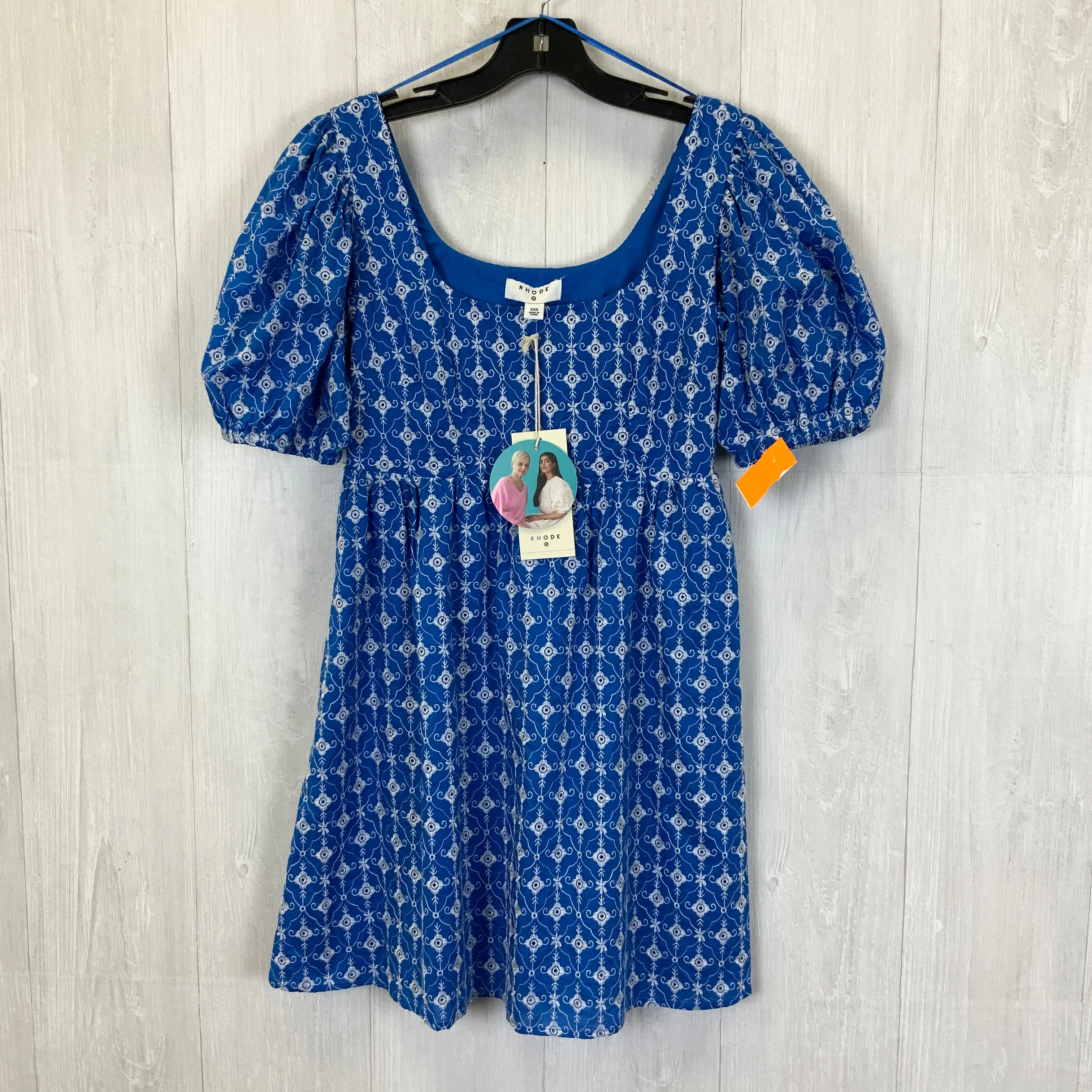 Blue & White Dress Casual Short Rhode, Size Xxs