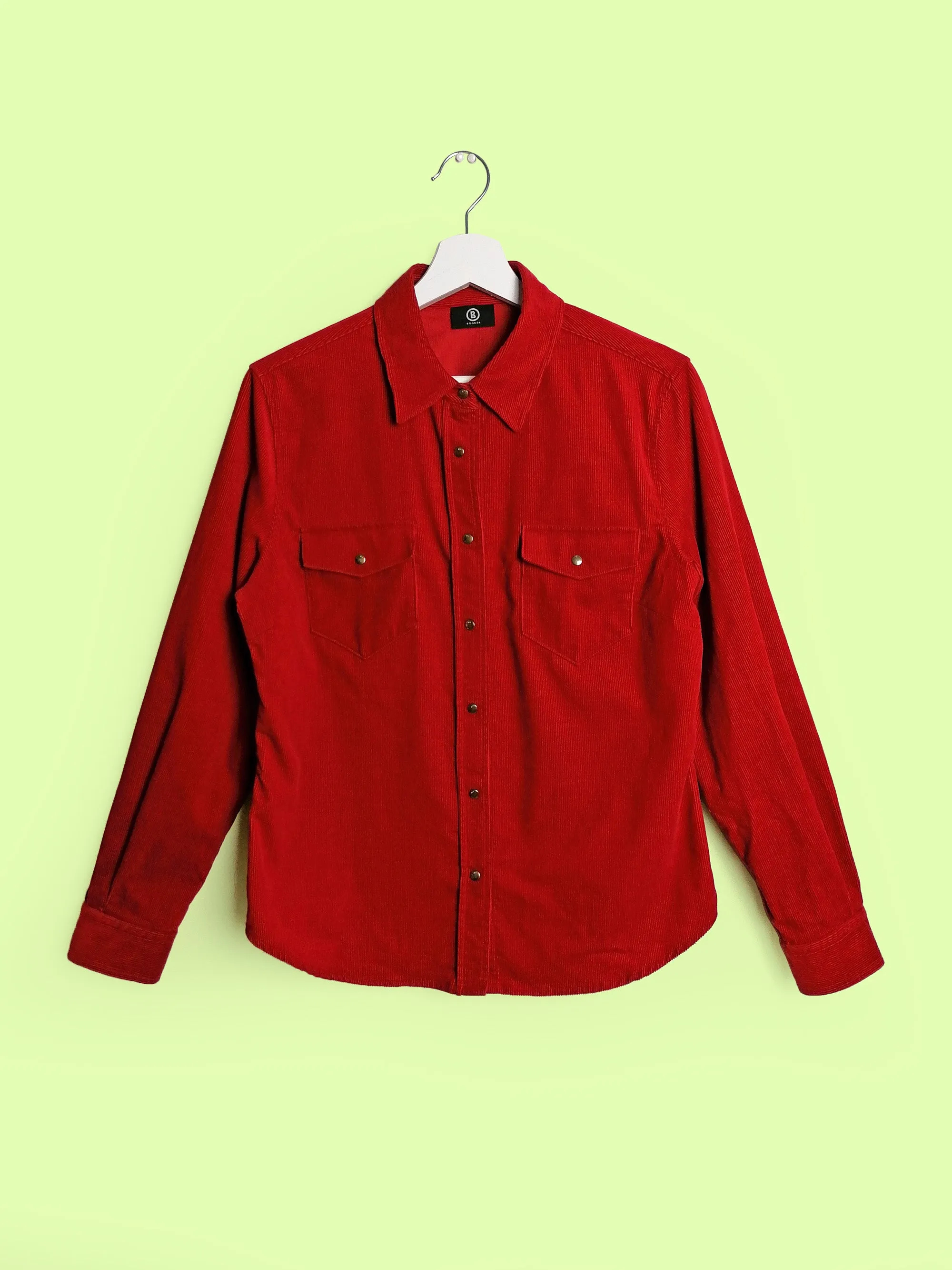 BOGNER Red Corduroy Cotton Shirt - size S-M / 40