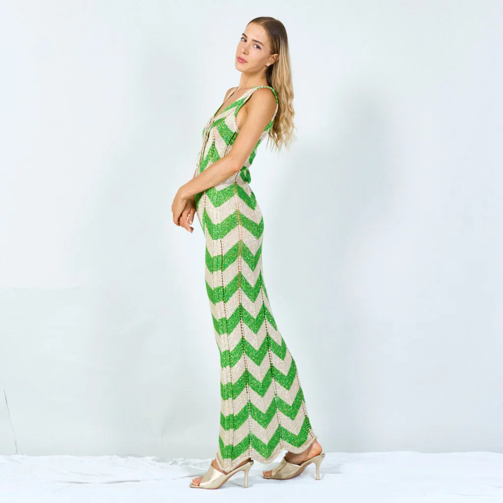 Bold chevron sleeveless maxi dress wholesale