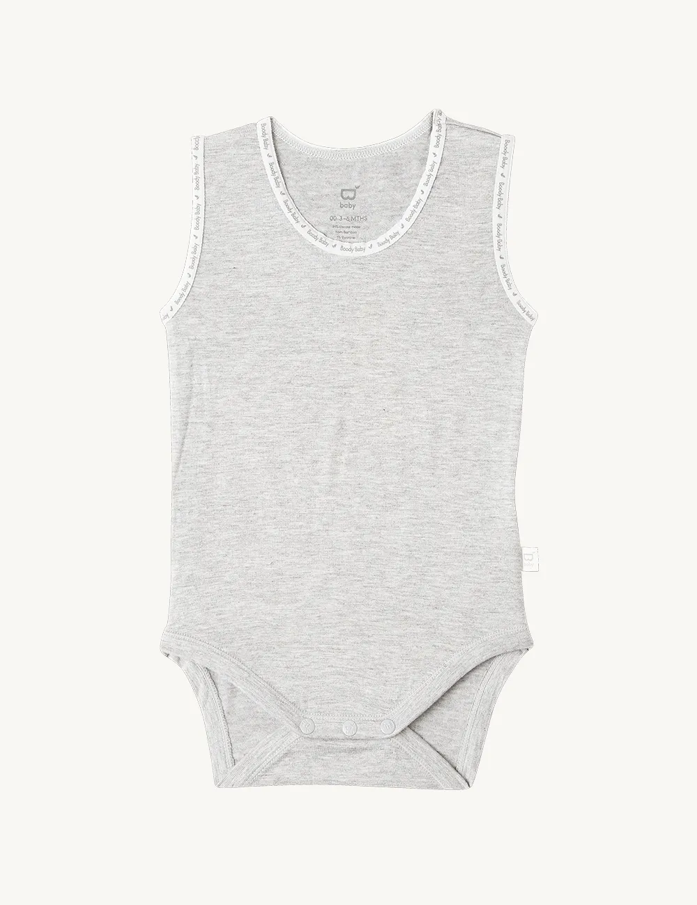 Boody Baby Sleeveless Body Suit Grey