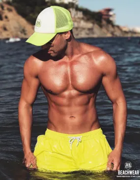 Bundle Mens Swimming Shorts   Electric Green Hat  BW01EGH