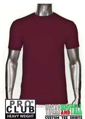 Burgundy Pro Club Short Sleeve Heavyweight Premium T Shirt