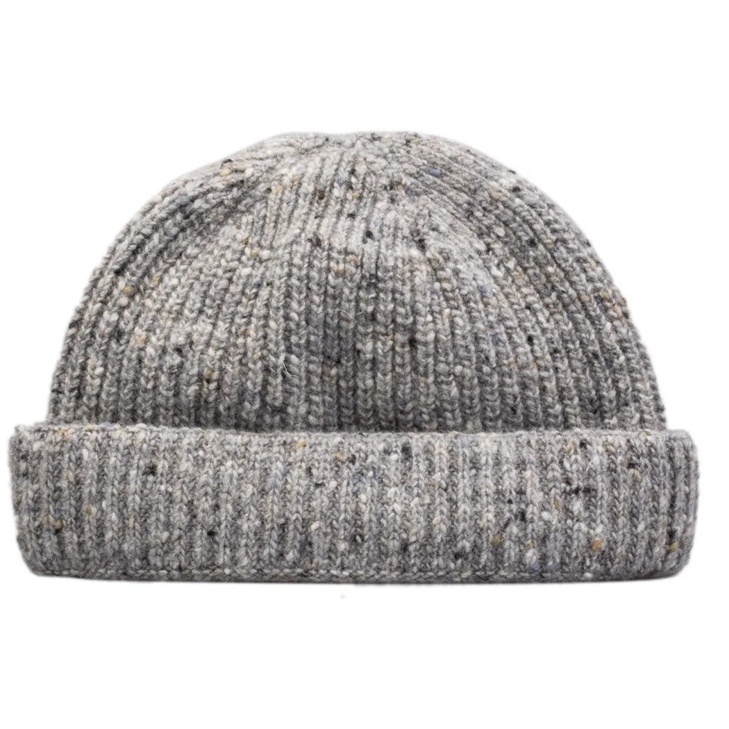 Burrows & Hare Donegal Wool  Beanie Hat - Grey