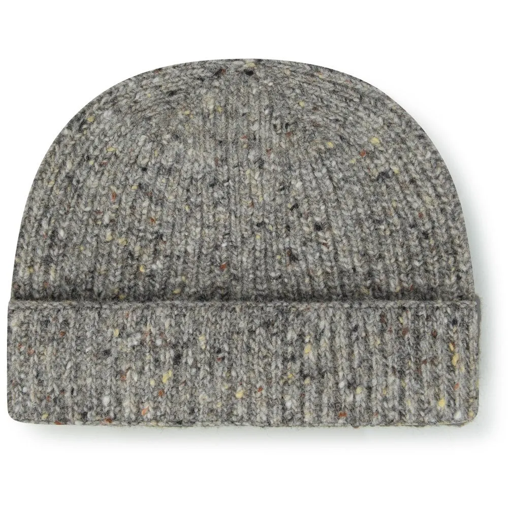 Burrows & Hare Donegal Wool  Beanie Hat - Grey