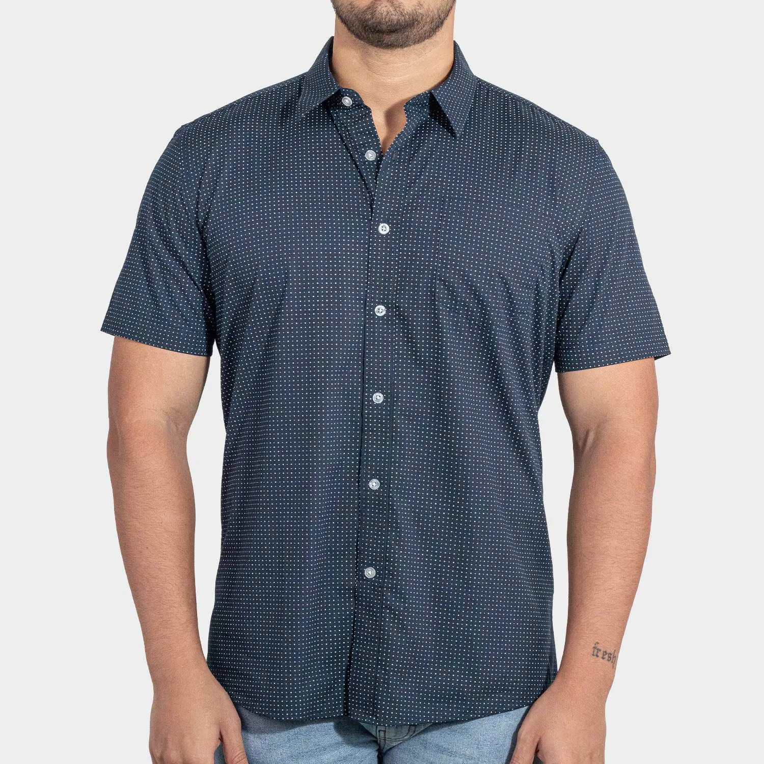 Camisa Casual Manga Camisa Casual Manga Corta Con Bolsillo Para Hombre