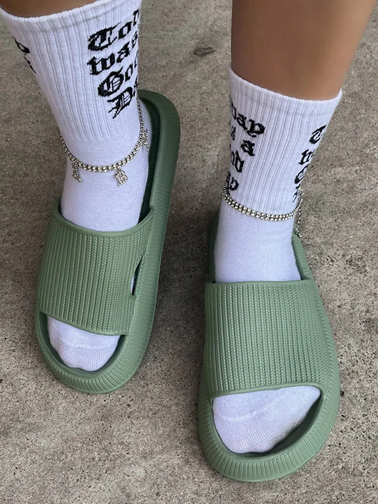 Casual Round Toe Slides