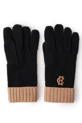 Chelsea Logo Knitted Gloves (Tan Black)