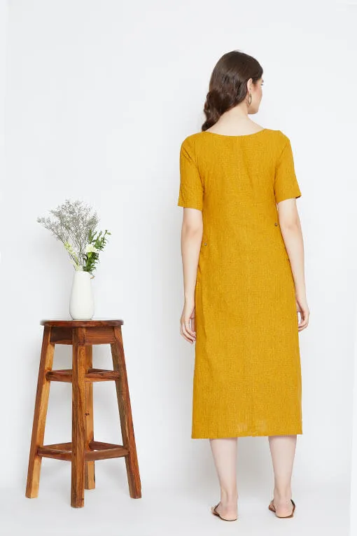 Chime Dress – Yellow, Long Shift Dress For Women