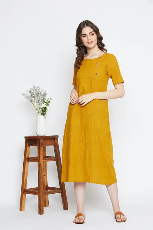 Chime Dress – Yellow, Long Shift Dress For Women