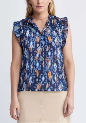 Cinza Women’s Sleeveless Printed Top in Navy - WT0099P