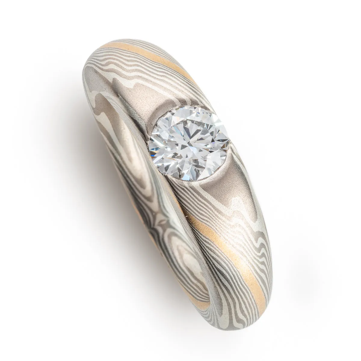 Classic Diamond Cathedral Ring with Stratum