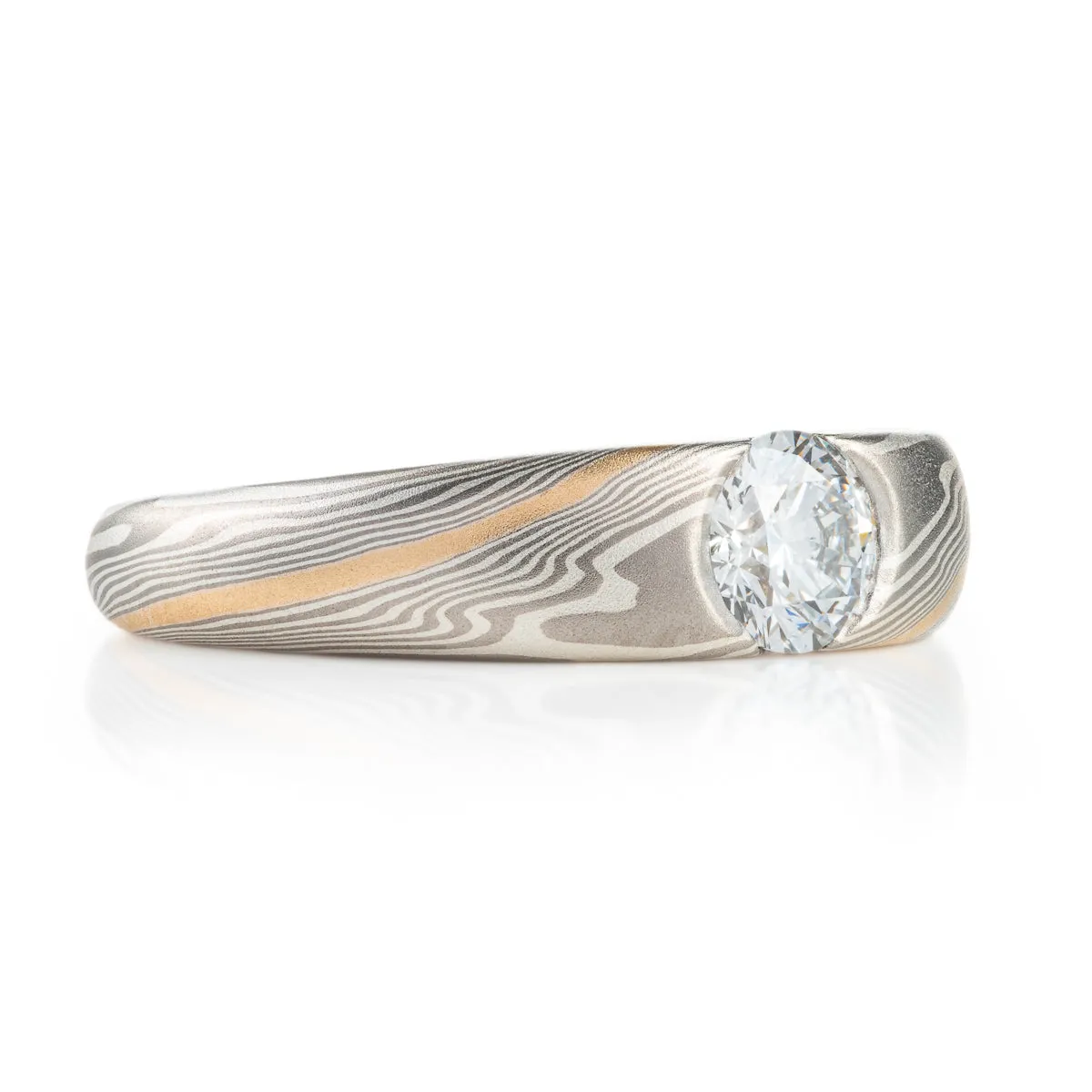 Classic Diamond Cathedral Ring with Stratum