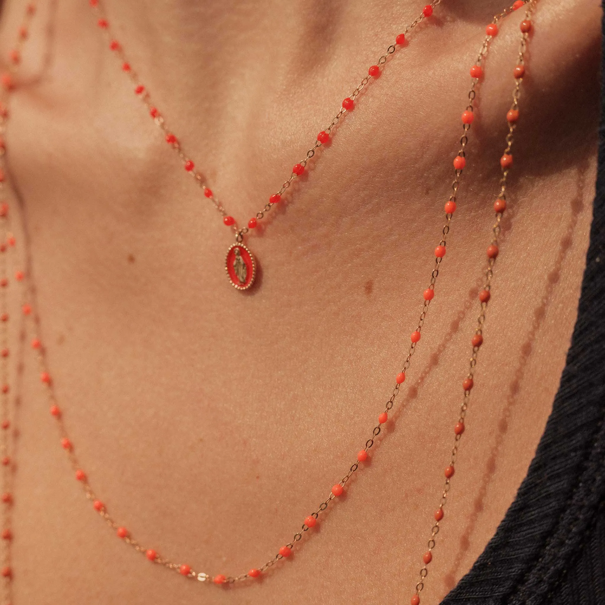 Classic Gigi Orange necklace, Rose Gold, 19.7"