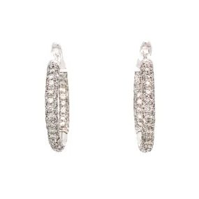 Classic Inside out Diamond Medium Hoop Earrings