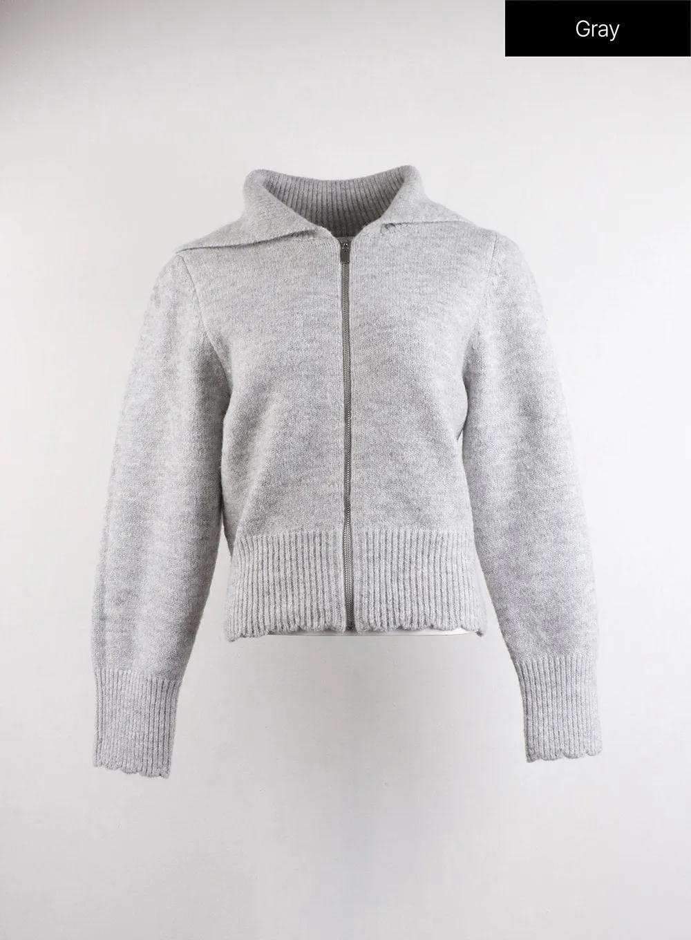 Collar Zip-Up Sweater CJ416