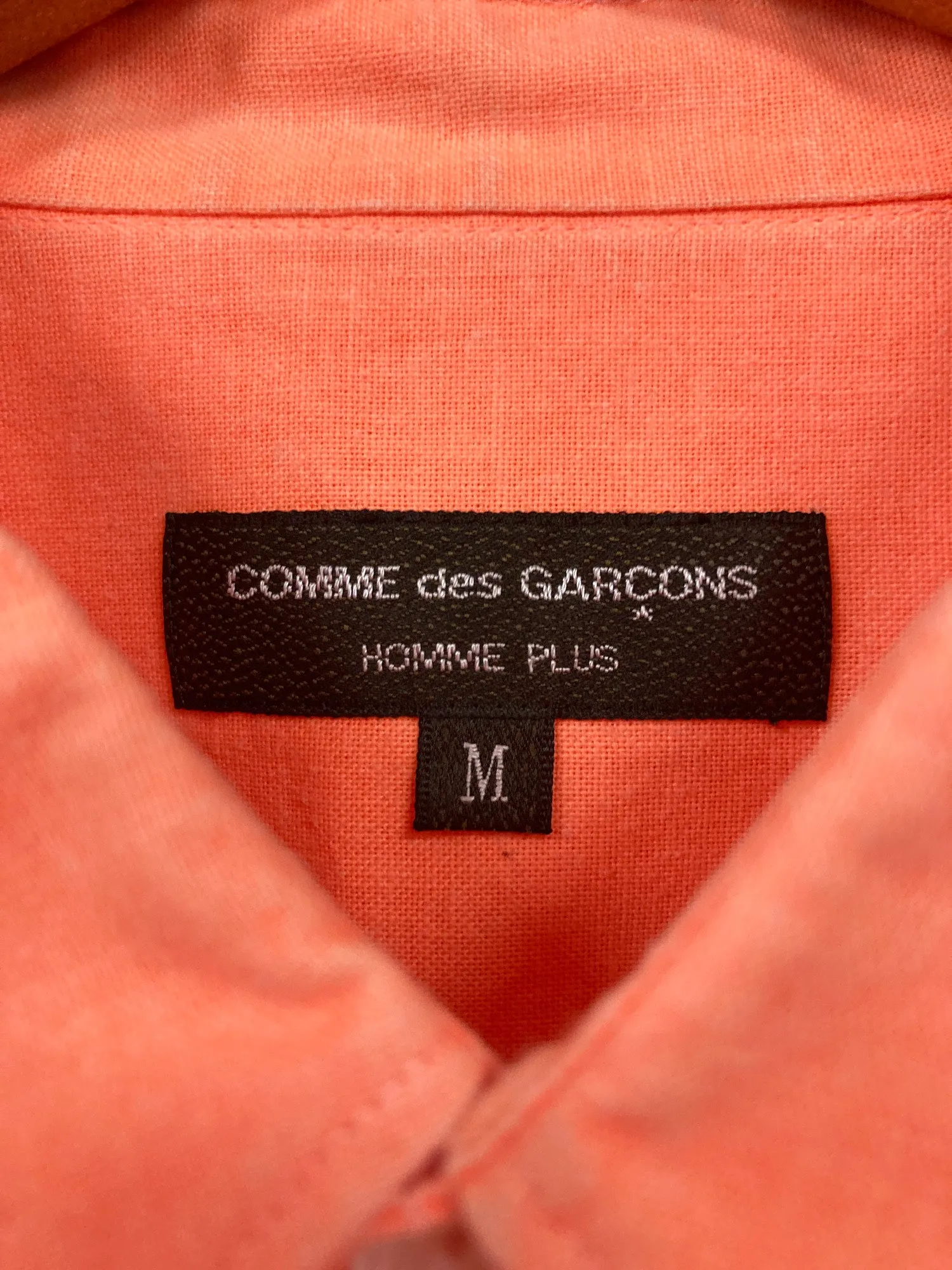 Comme des Garcons Homme Plus SS2002 fluorescent orange cotton shirt - M S XS