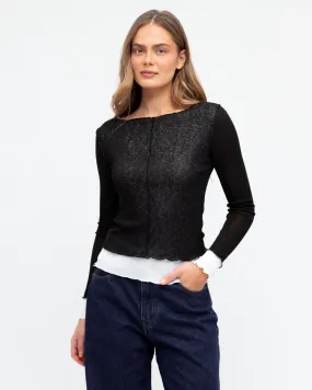 Contrast Hem Layered Top