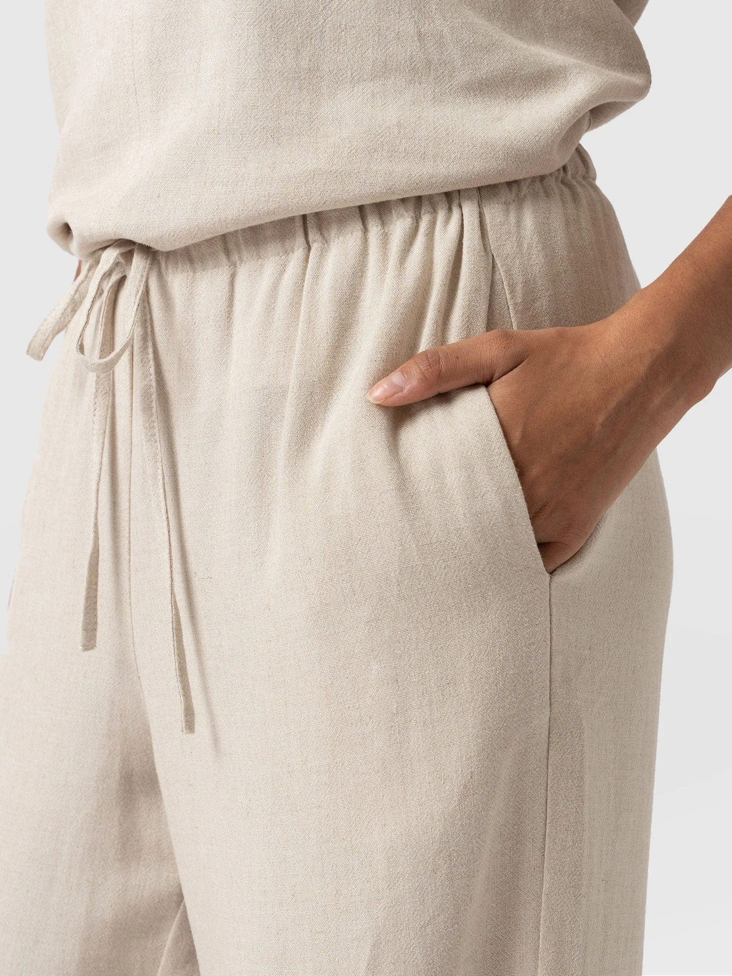 Corinne Linen Pant - Oatmeal