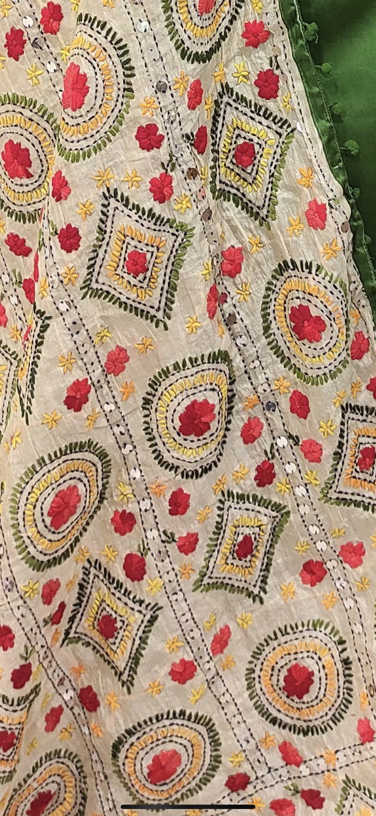 Cotton Unstitched Suit with Phulkari Dupatta