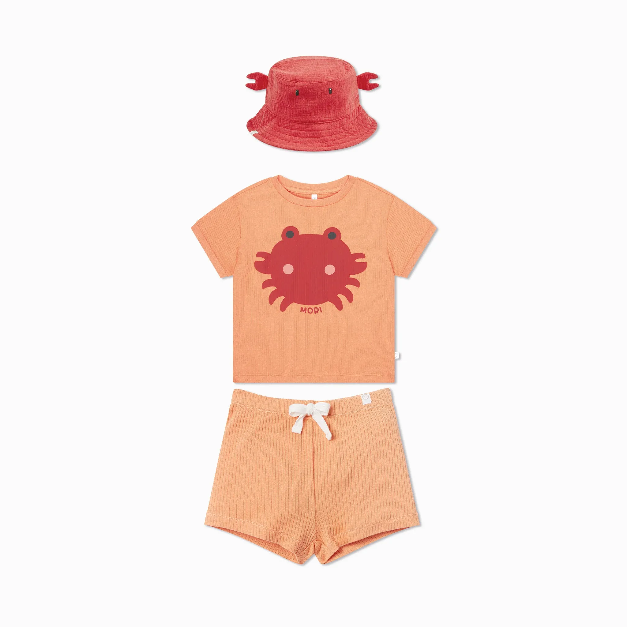 Crab Ribbed Tee, Shorts & Hat