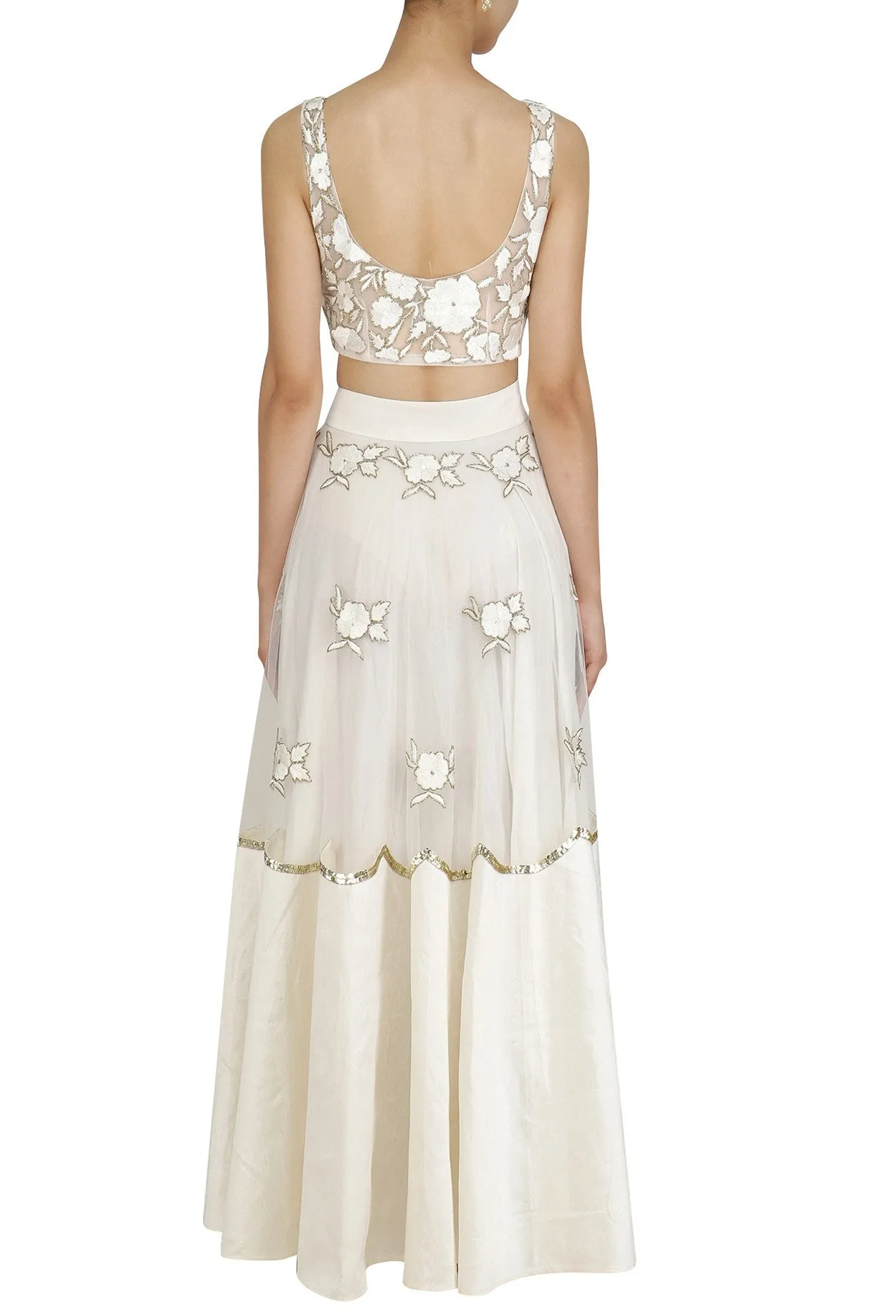 Creme Bloom Lehenga Set