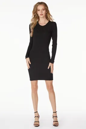 CREWNECK LONG SLEEVE SHORT DRESS