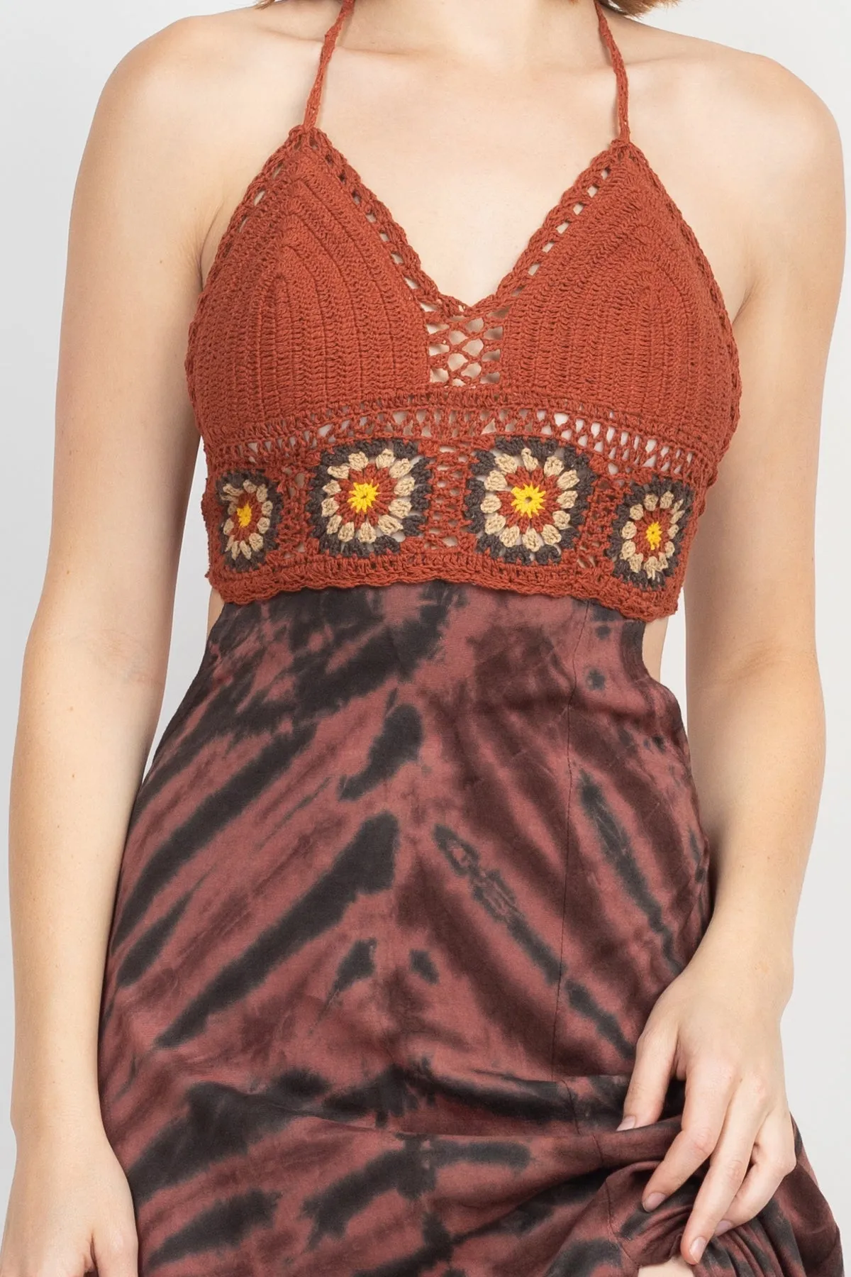 Crochet Tiedye Maxi Dress