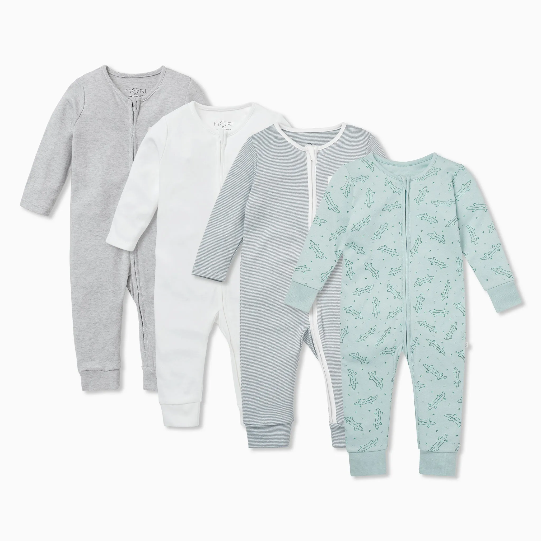 Crocodile Clever Zip Romper 4 Pack