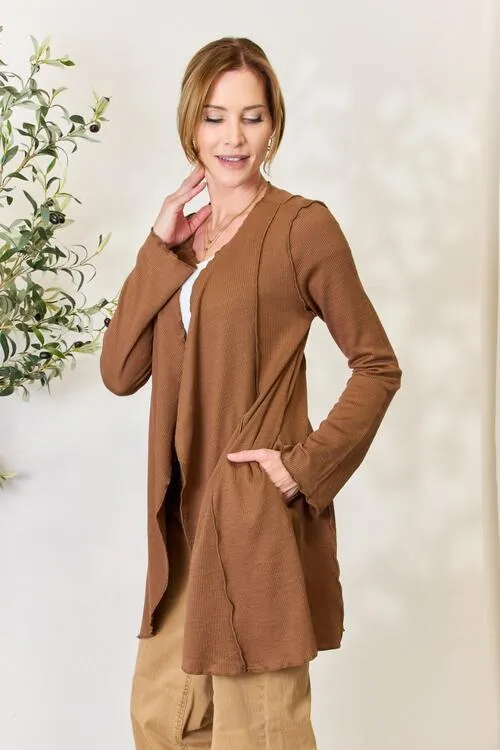 Culture Code Full Size Open Front Long Sleeve Cardigan