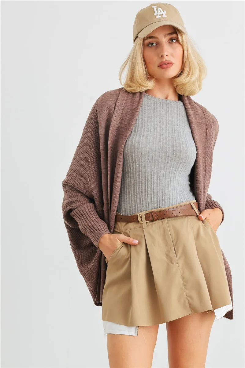 Dolman Sleeve Open Front Cardigan