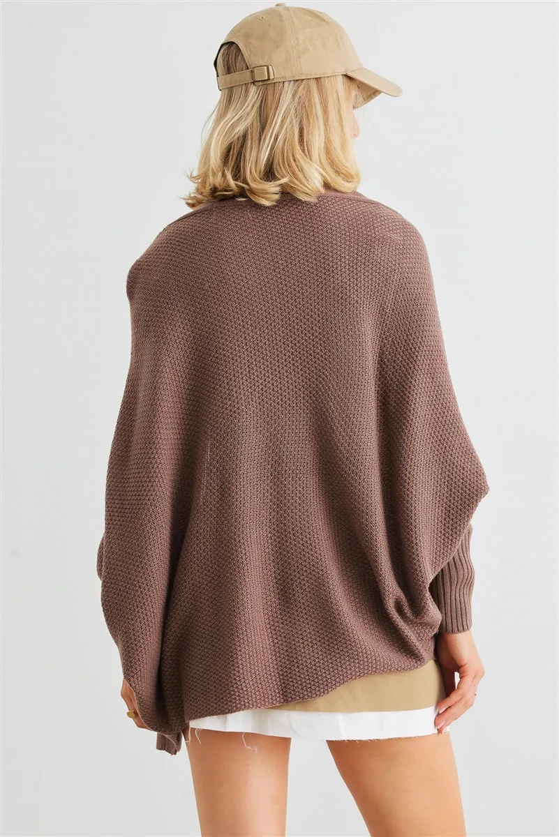 Dolman Sleeve Open Front Cardigan